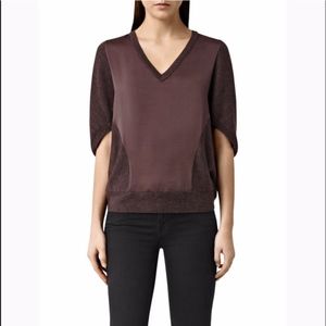 All Saints Elwar Panel Merino Jumper Knit Top